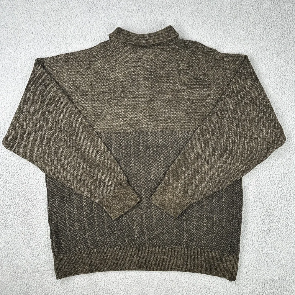 Giorgio di Firenze 1/4 Button Sweater Men XL Brown Acrylic Wool Blend Knit Italy